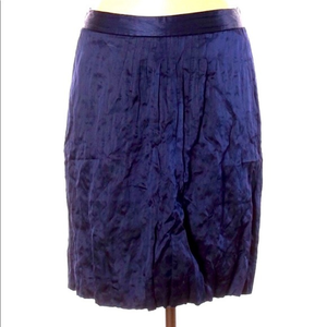 J. Crew 10 blue metallic shine Silk blend back zipper lined pencil skirt‎